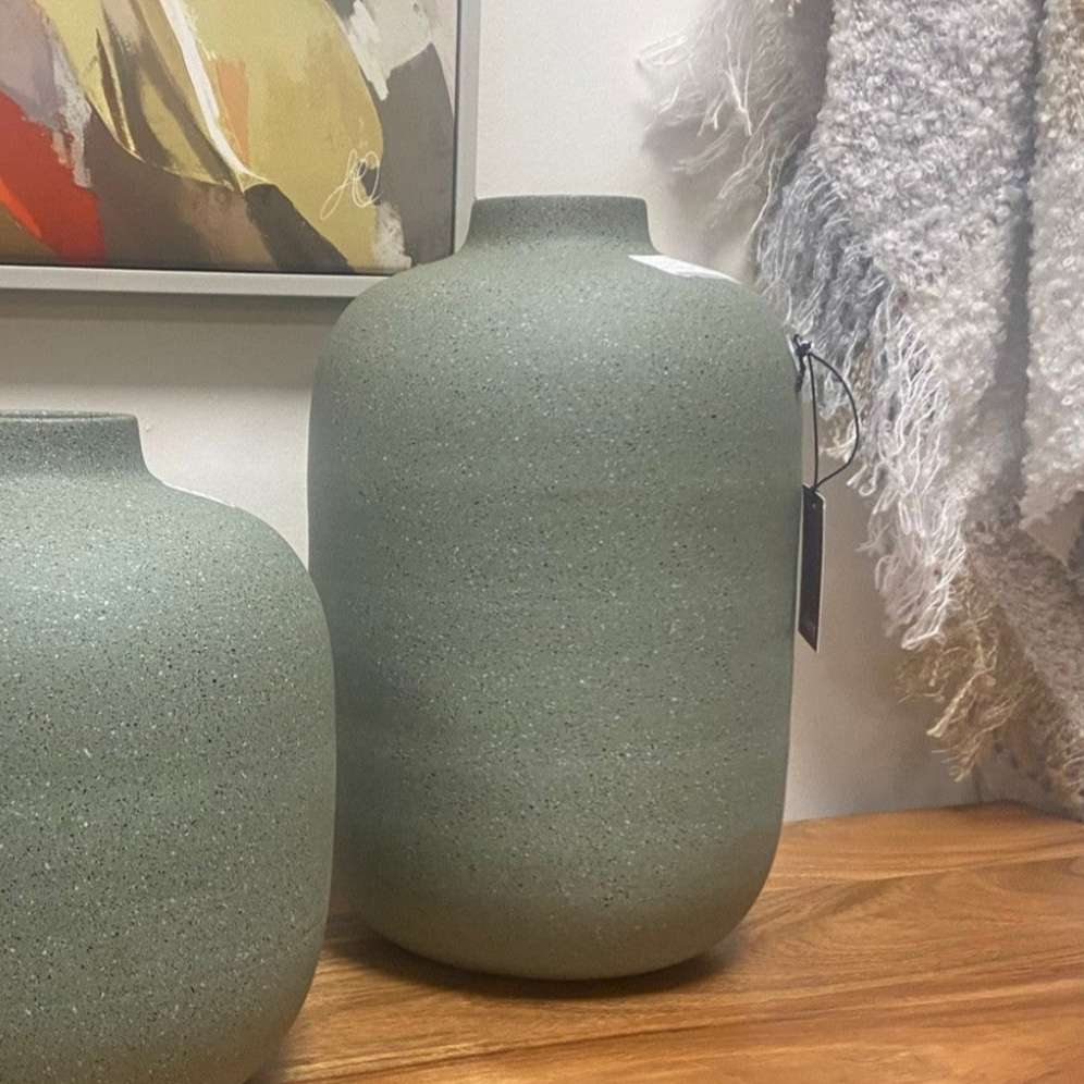 Samphire Cast Metal vase Olive Large