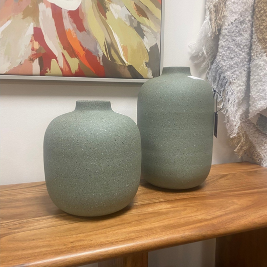 Samphire Cast Metal vase Olive Large