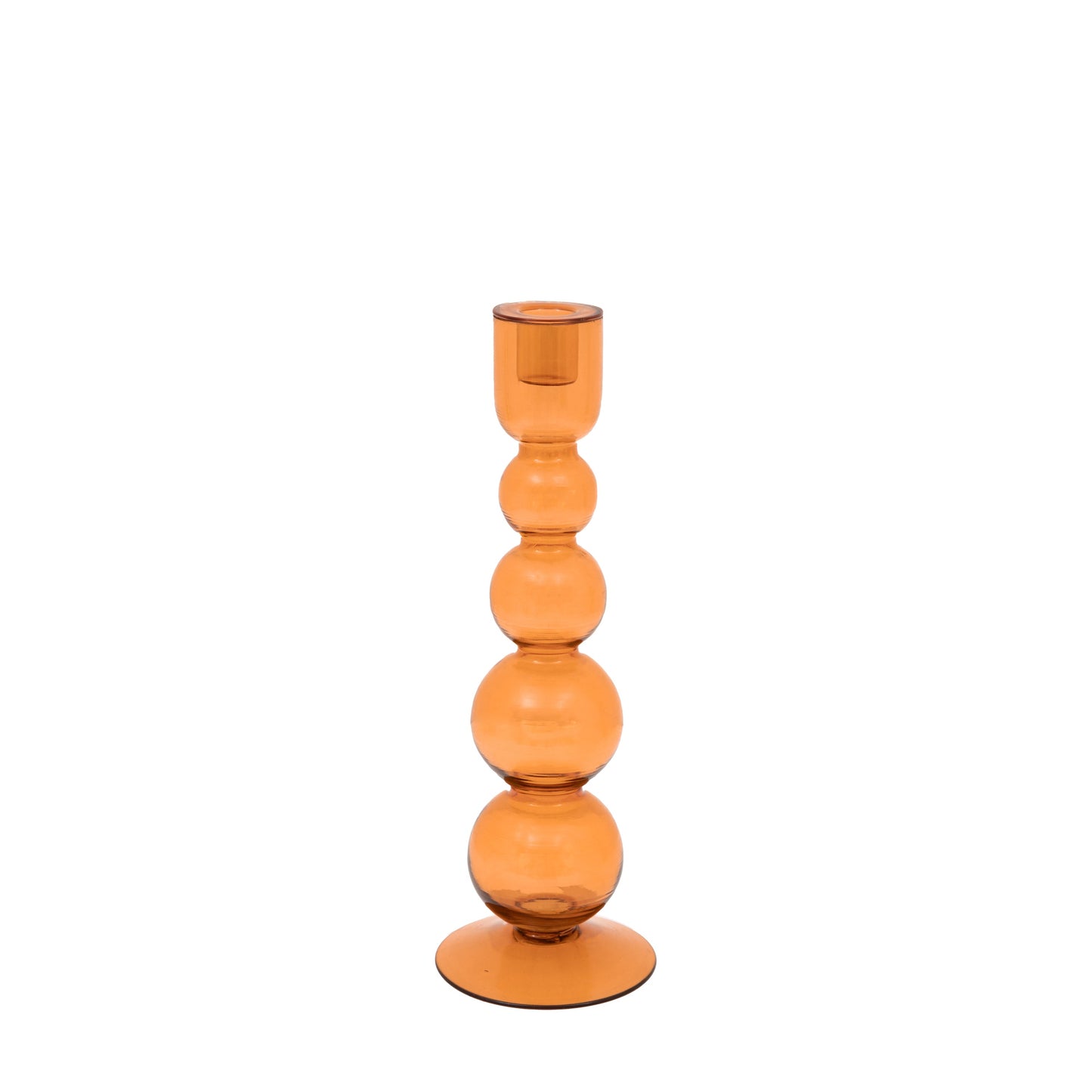 Amber Glass Candlestick