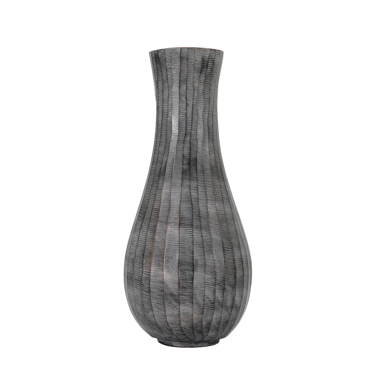 Dillan Fluted Vase Antique Grey Large