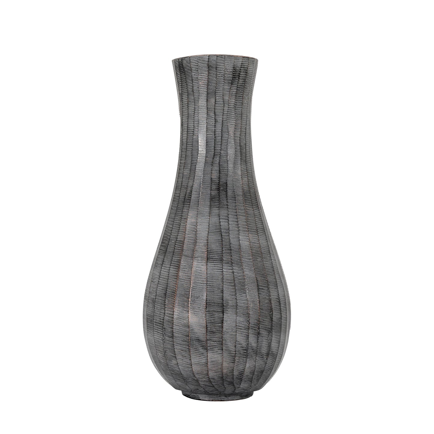 Dillan Fluted Vase Antique Grey Large