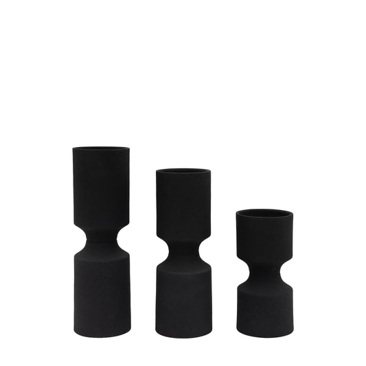 Zabra Candlestick Black Set of 3