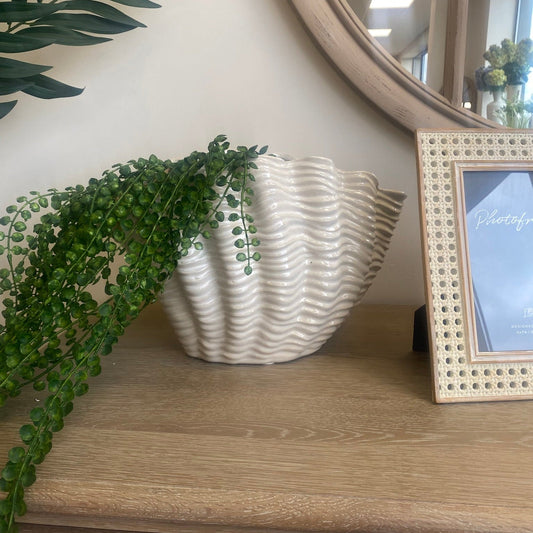 Shell Vase White Small - VASES - Gallery Direct -