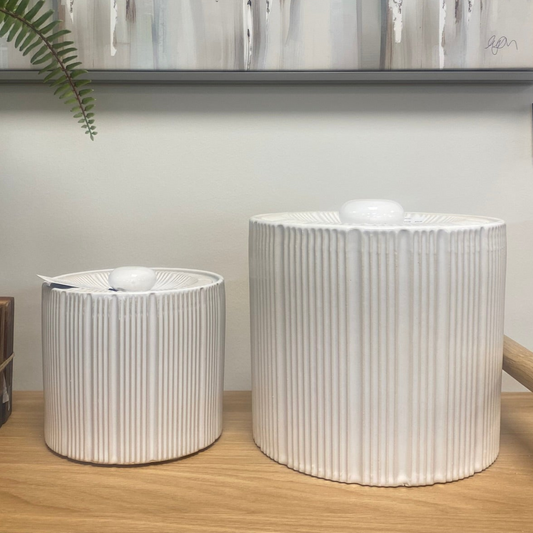 Glaze Jar White Medium