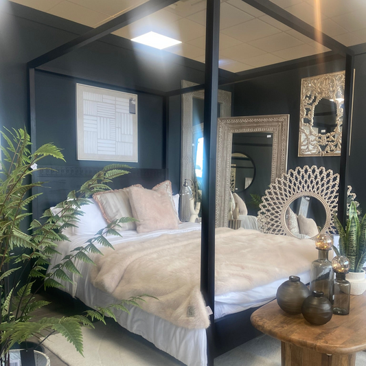 Barland 4 Poster Bed Super King Black - BDSD - Gallery Direct -