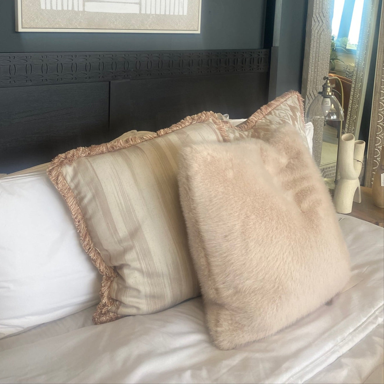 Annie Faux Fur Cushion Square