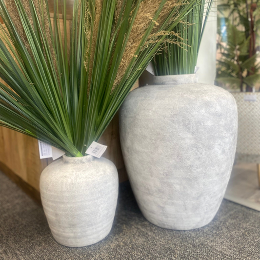 Dalton Distressed Stone Vase Large - VASES - Gallery Direct -