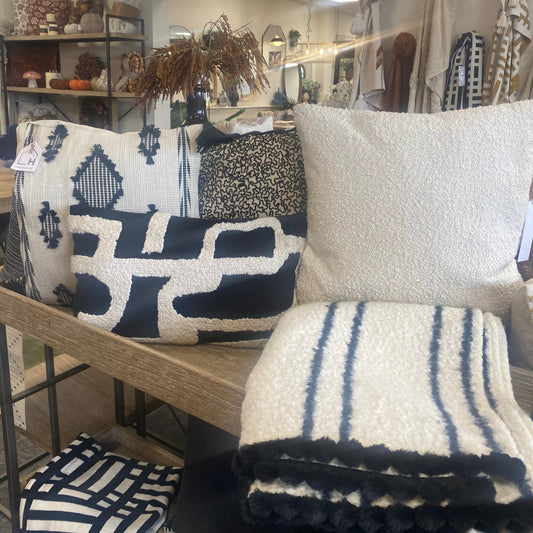 Heron Cushion Black - CUSHIONS - Gallery Direct -