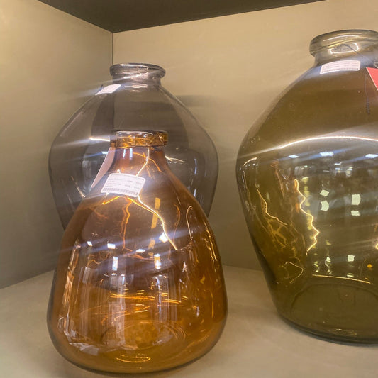 Amber Handblown Glass Vase - VASES - Gallery Direct -