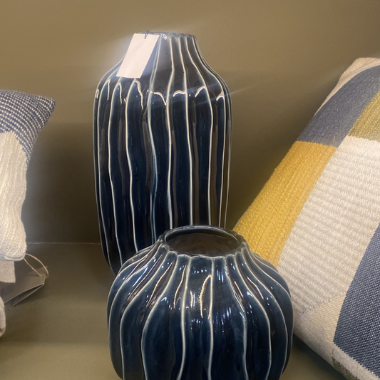 Ridge Vase Ink Large - VASES - Gallery Direct -