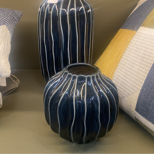 Ridge Vase Ink Small - VASES - Gallery Direct -