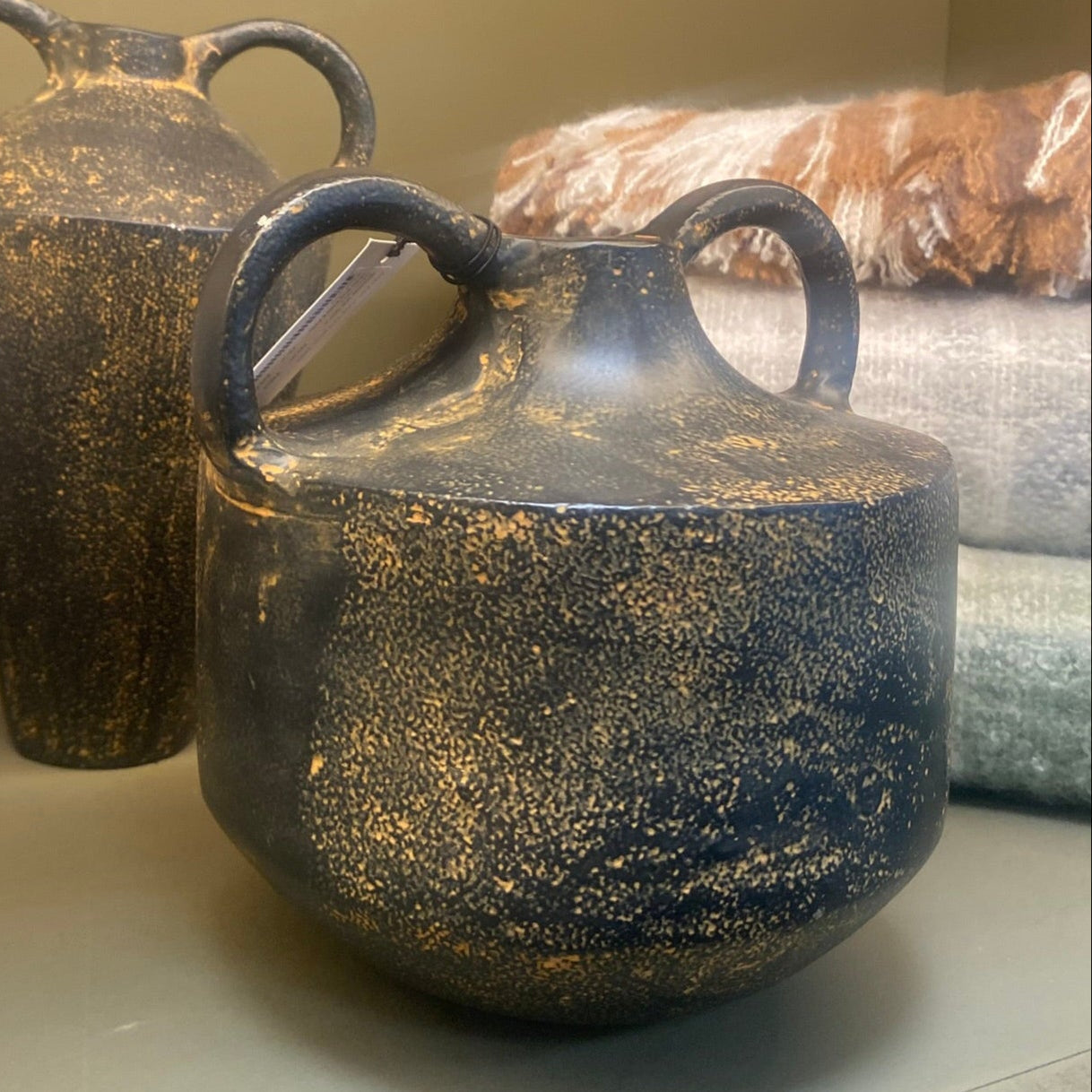 Riddle Cast Metal Vase Large