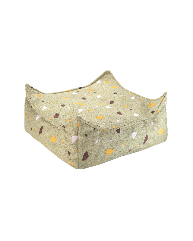 Wigiwama Terrazzo Square Ottoman - Green