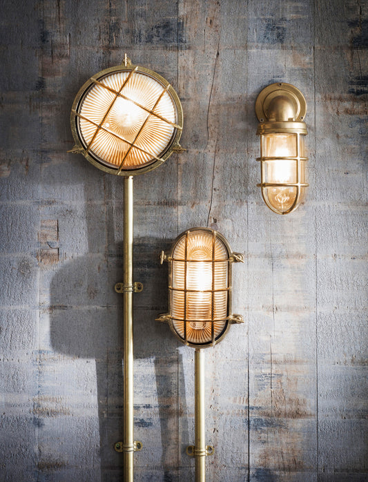 Devonport Bulk Head Light Brass - Wall Lights - Garden Trading -