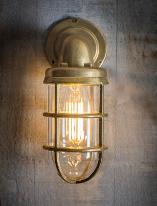 Devonport Down Light Brass - Wall Lights - Garden Trading -