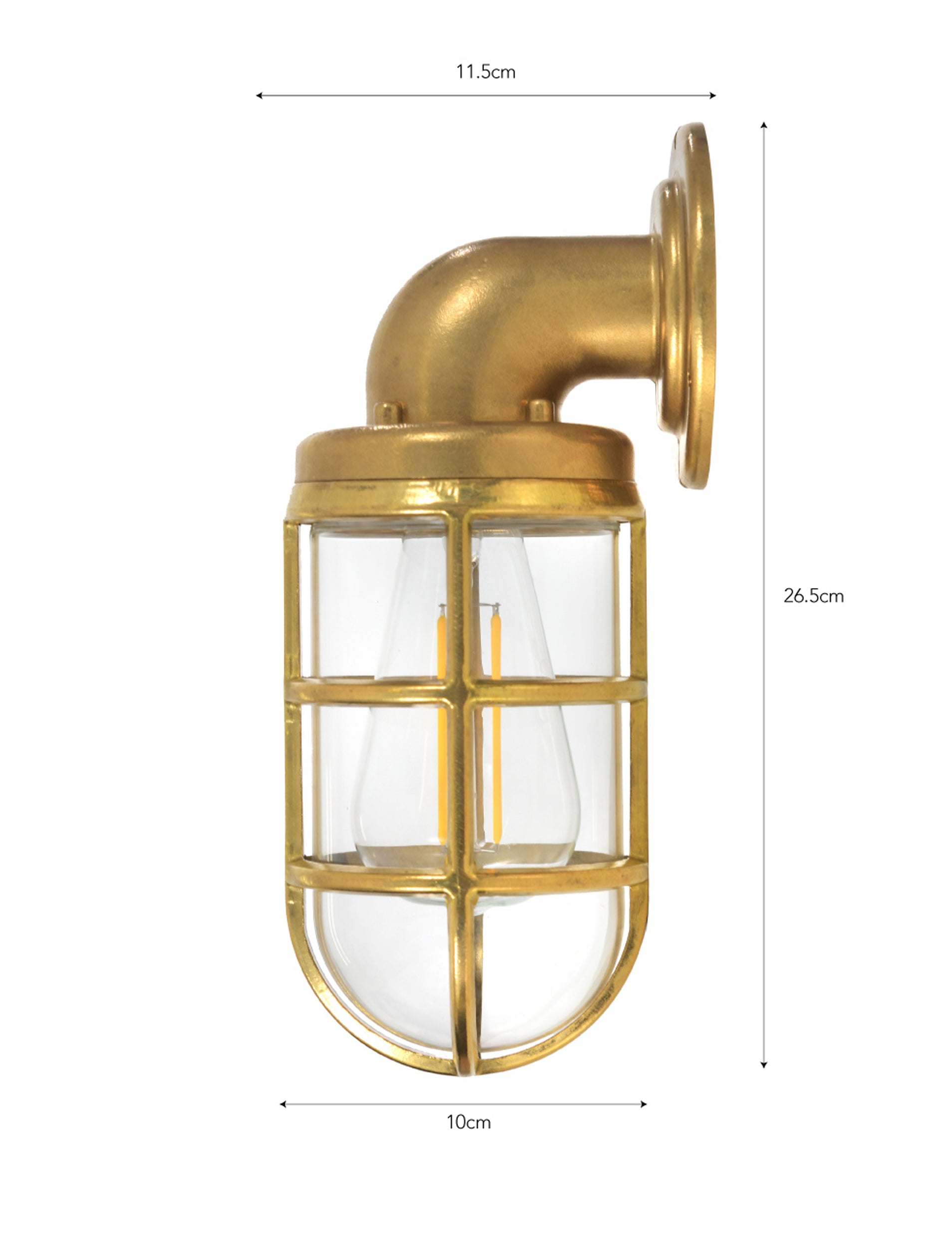 Devonport Down Light Brass - Wall Lights - Garden Trading -