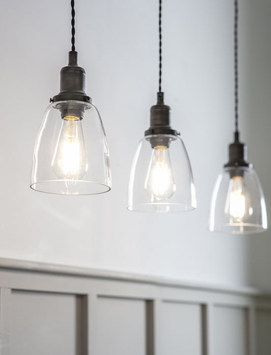 Hoxton Domed Pendant Light Trio Antique Bronze - Pendant & Ceiling Lights - Garden Trading -