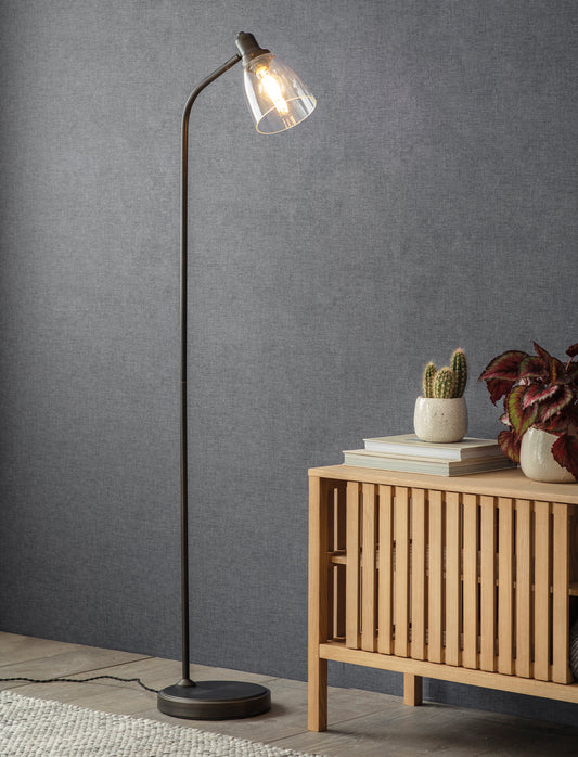Hoxton Dome Floor Lamp Antique Bronze - Floor Lights - Garden Trading -