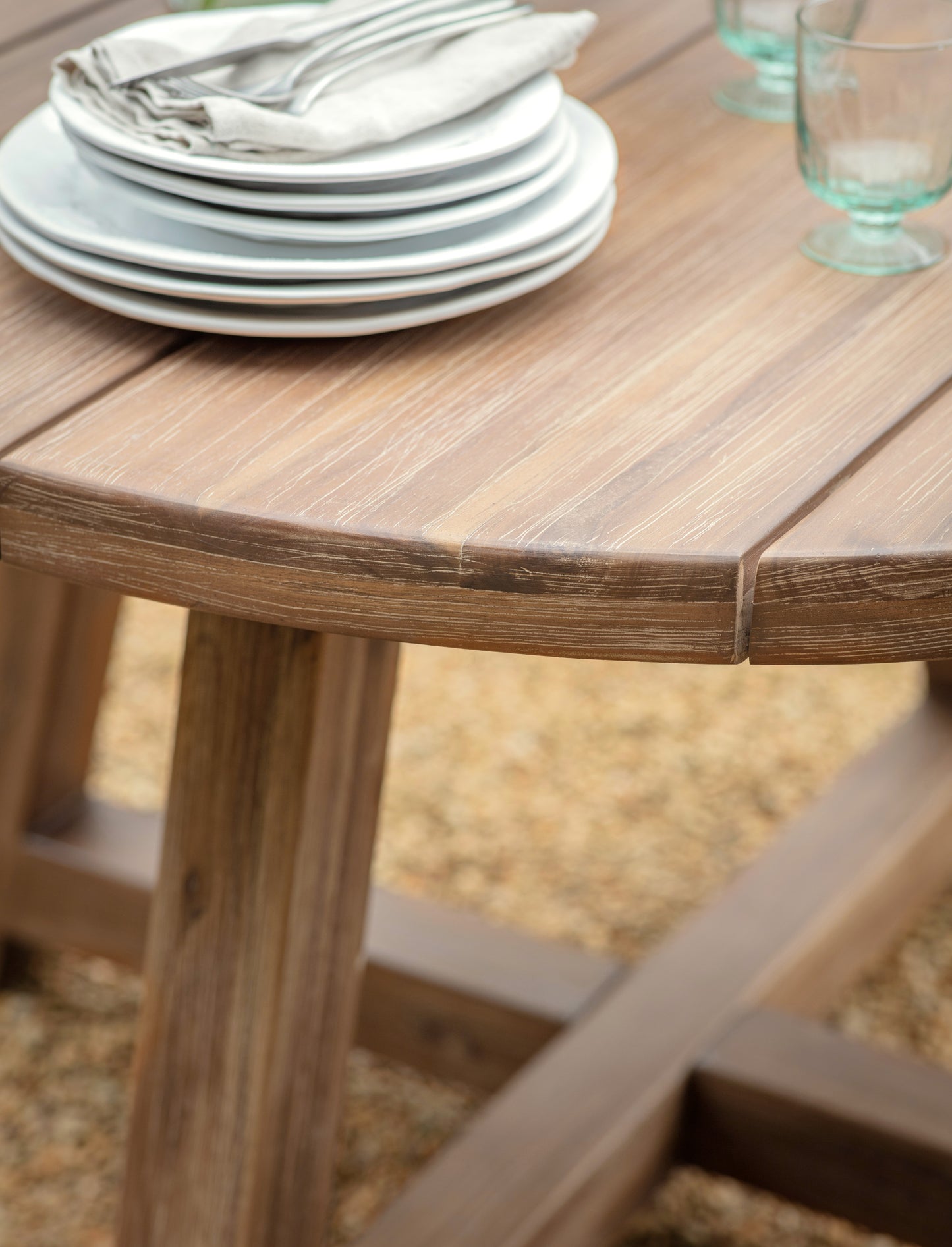Chilford Solid Wood Round Dining Table Natural