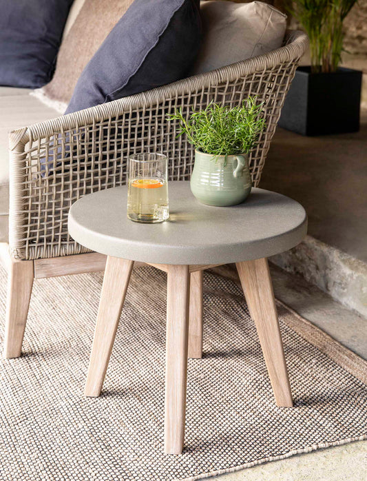 Lynton Round Side Table Grey - Tables & Sets - Garden Trading -