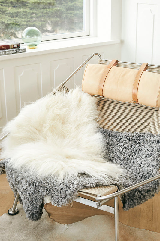Icelandic Sheepskin Rug/Throw Off-White 90 cm - - NATURES COLLECTION -