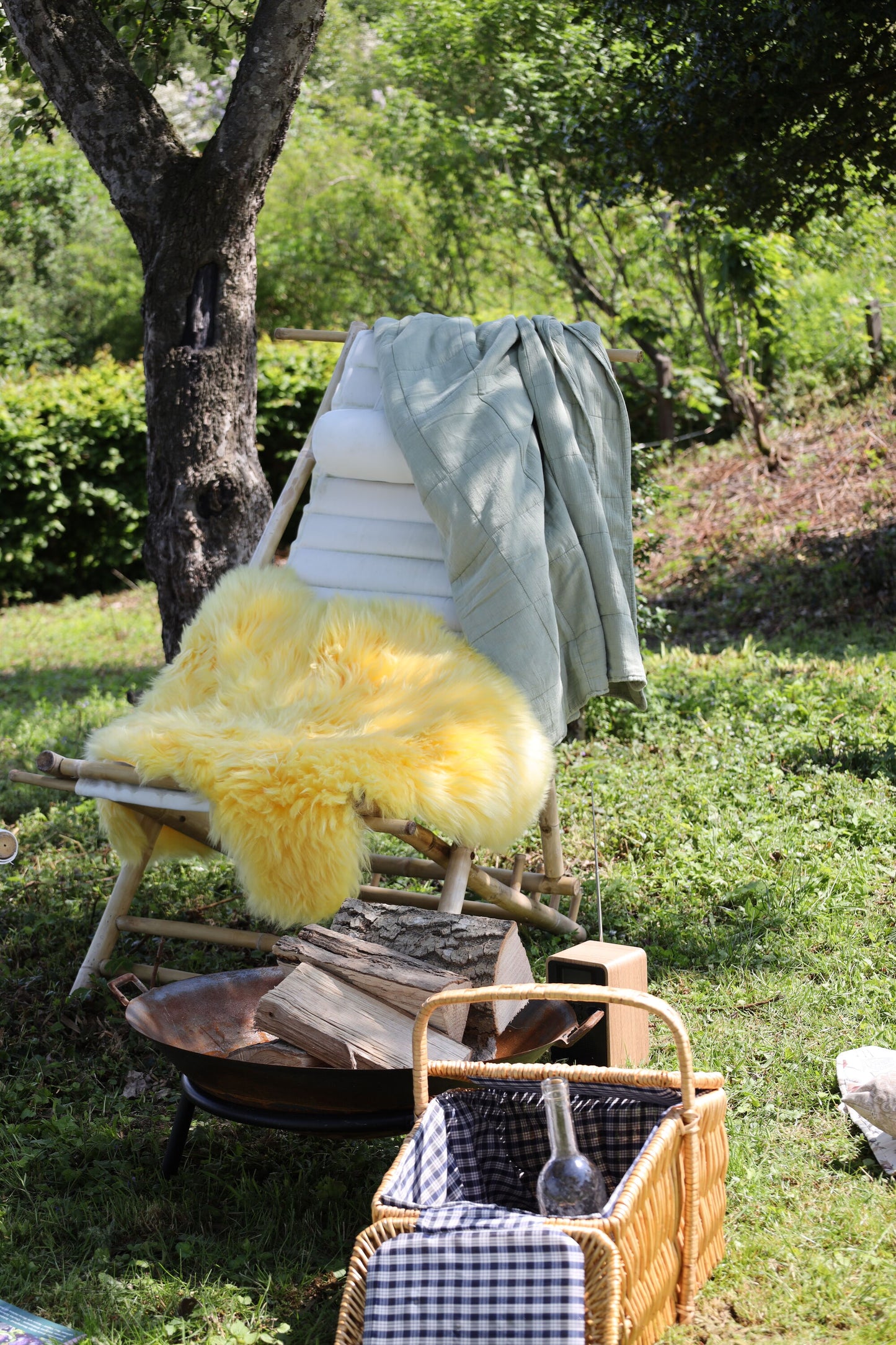 New Zealand Sheepskin Long Wool Rug/Throw Lemon