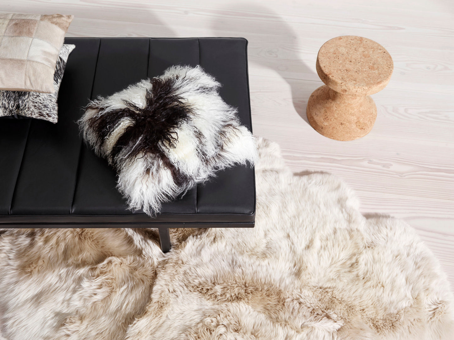 New Zealand Sheepskin Long Wool Rug Linen Extra Large