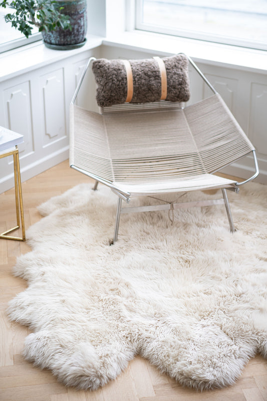 New Zealand Sheepskin Long Wool Rug Linen Extra Large