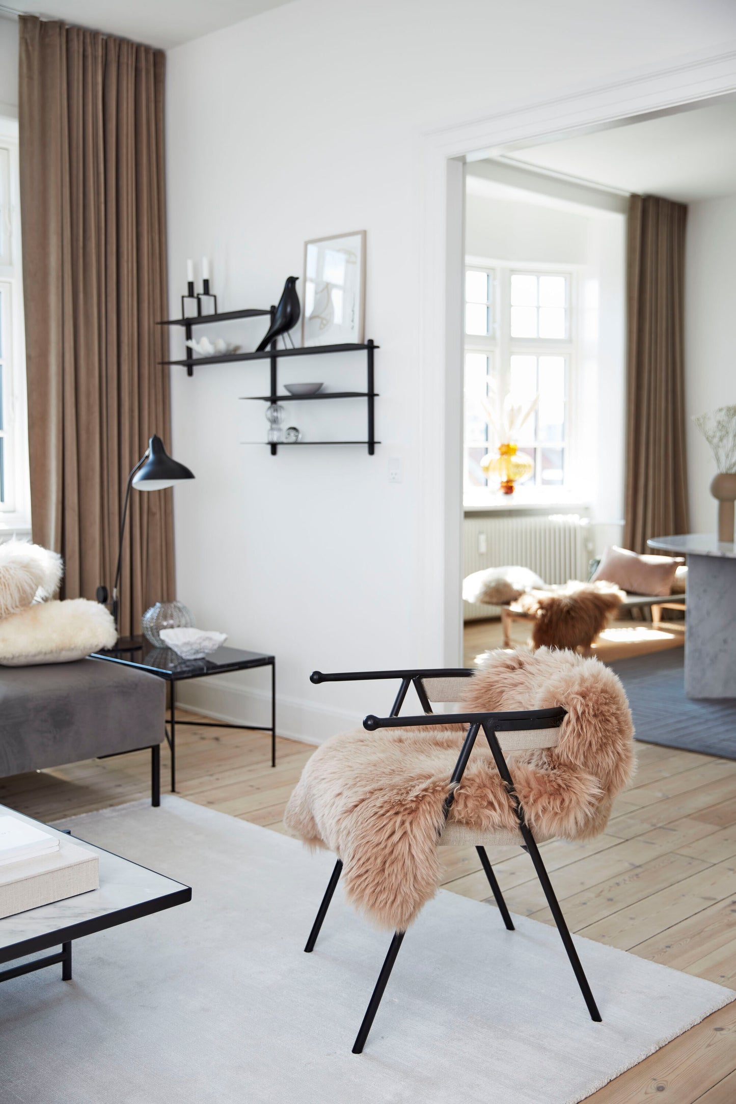 New Zealand Sheepskin Long Wool Rug/Throw Warm Sand
