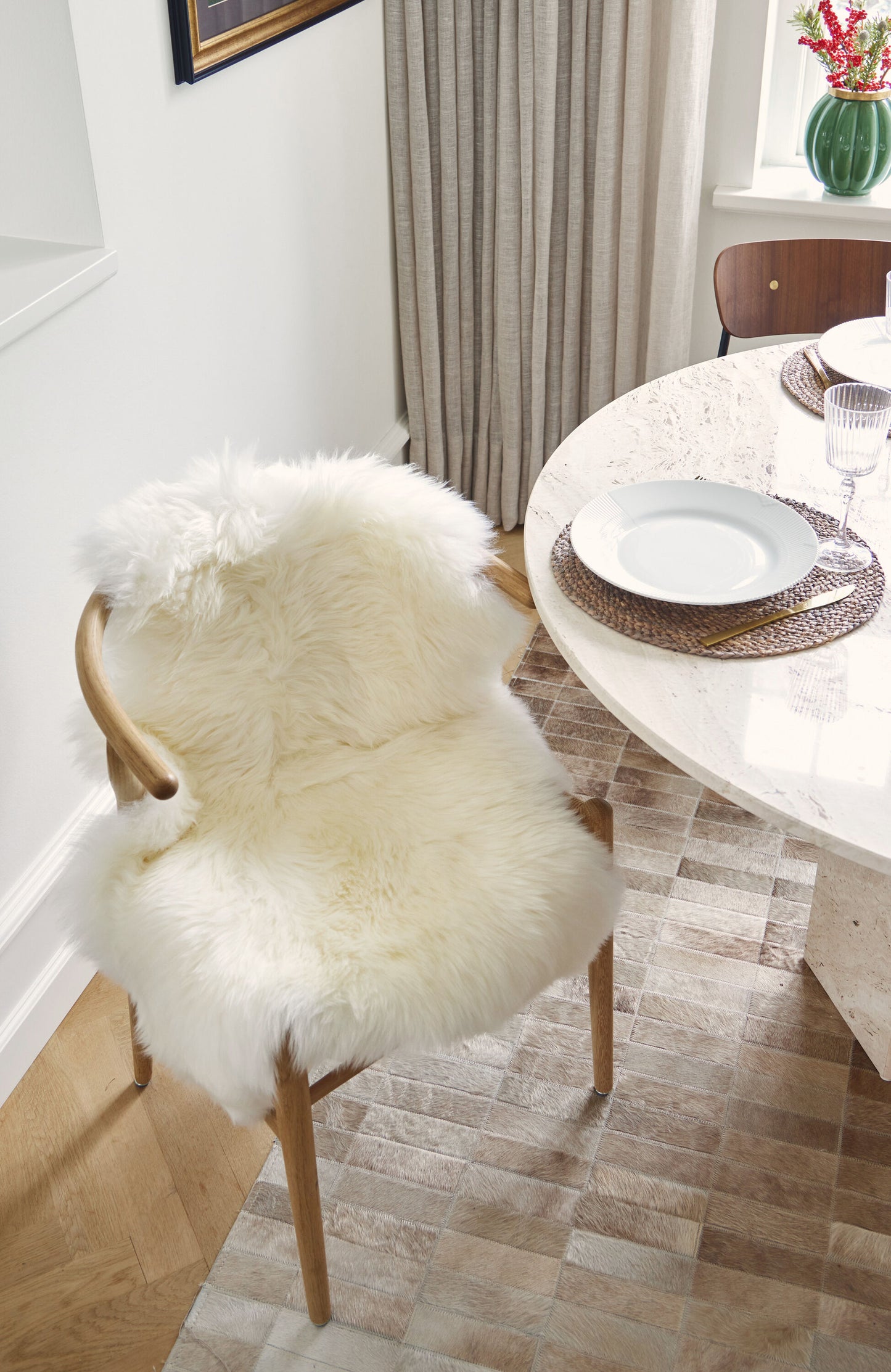 New Zealand Sheepskin Long Wool Rug/Throw Ivory