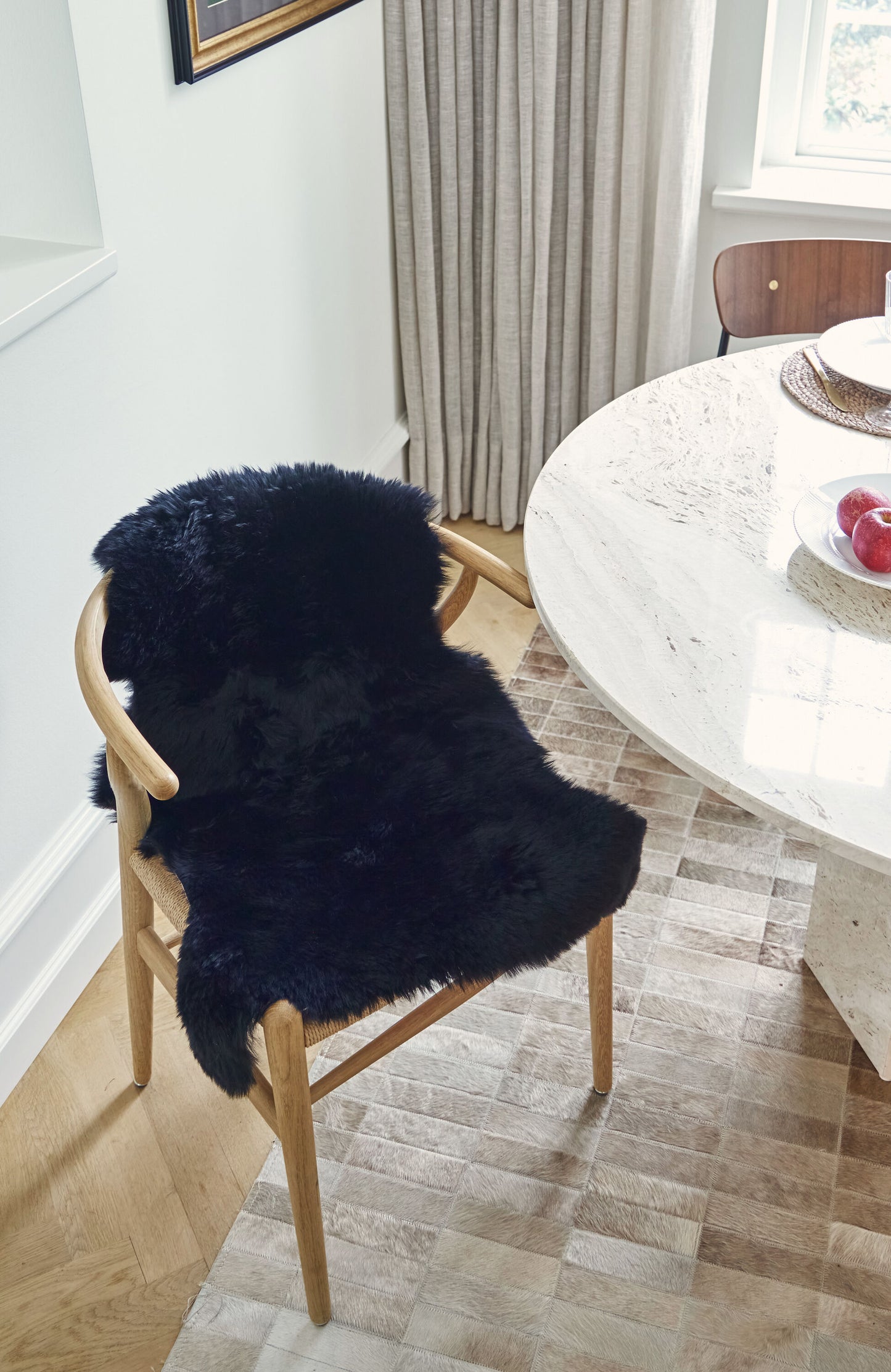 New Zealand Sheepskin Long Wool Rug/Throw Black