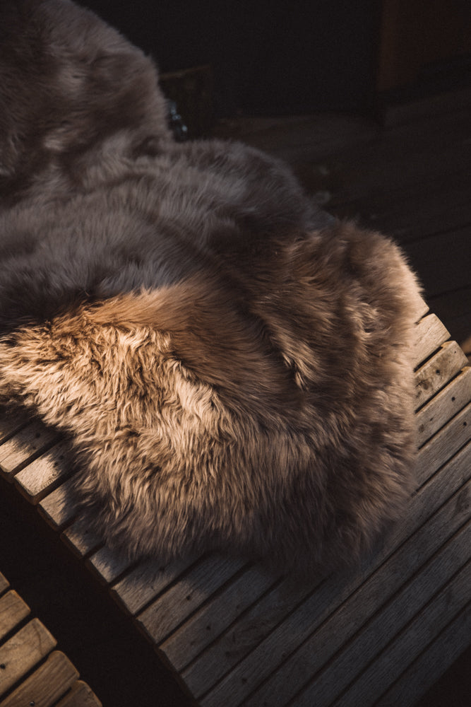 New Zealand Sheepskin Long Wool Rug/Throw Taupe
