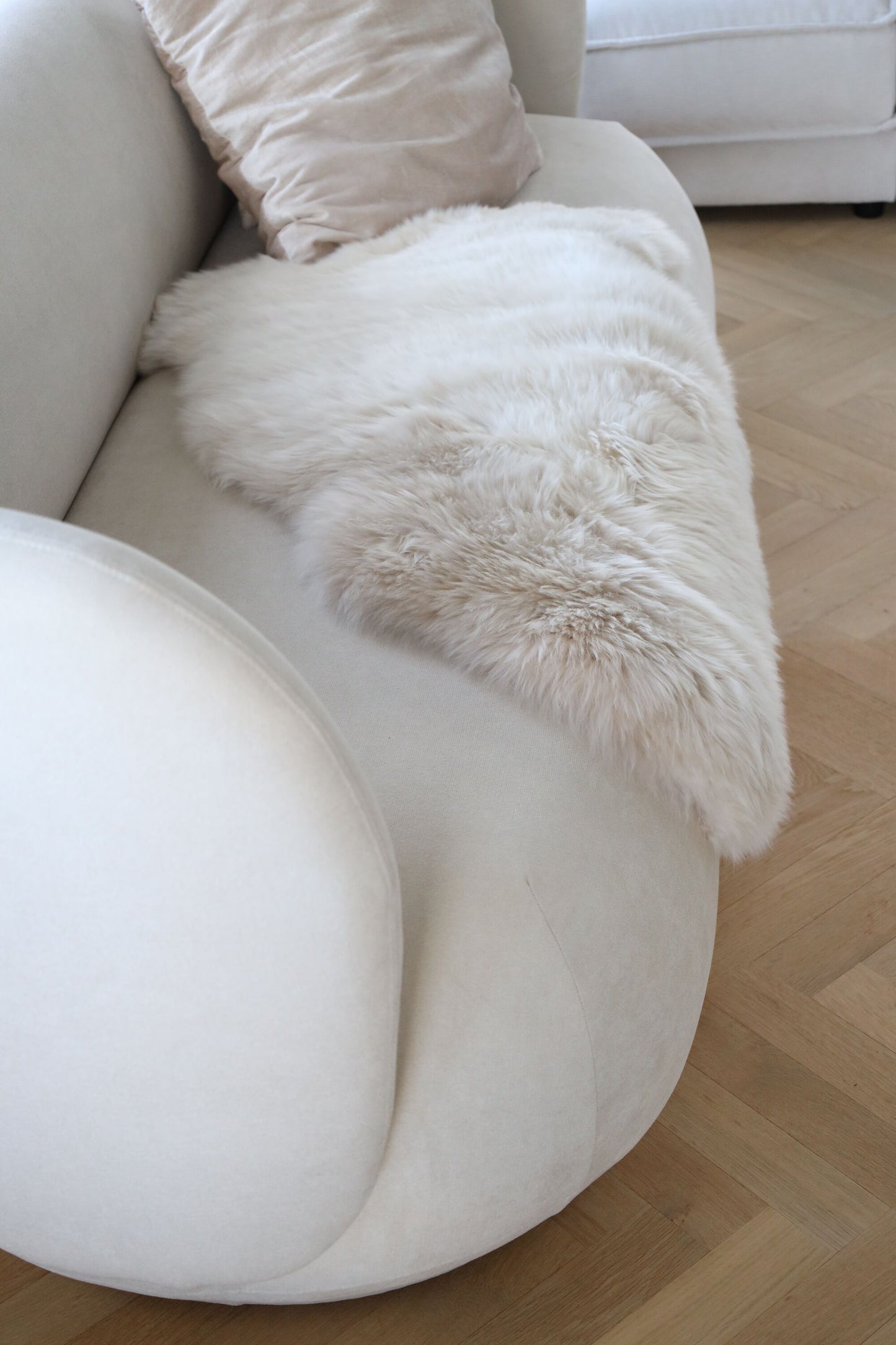 New Zealand Sheepskin Long Wool Rug/Throw Linen