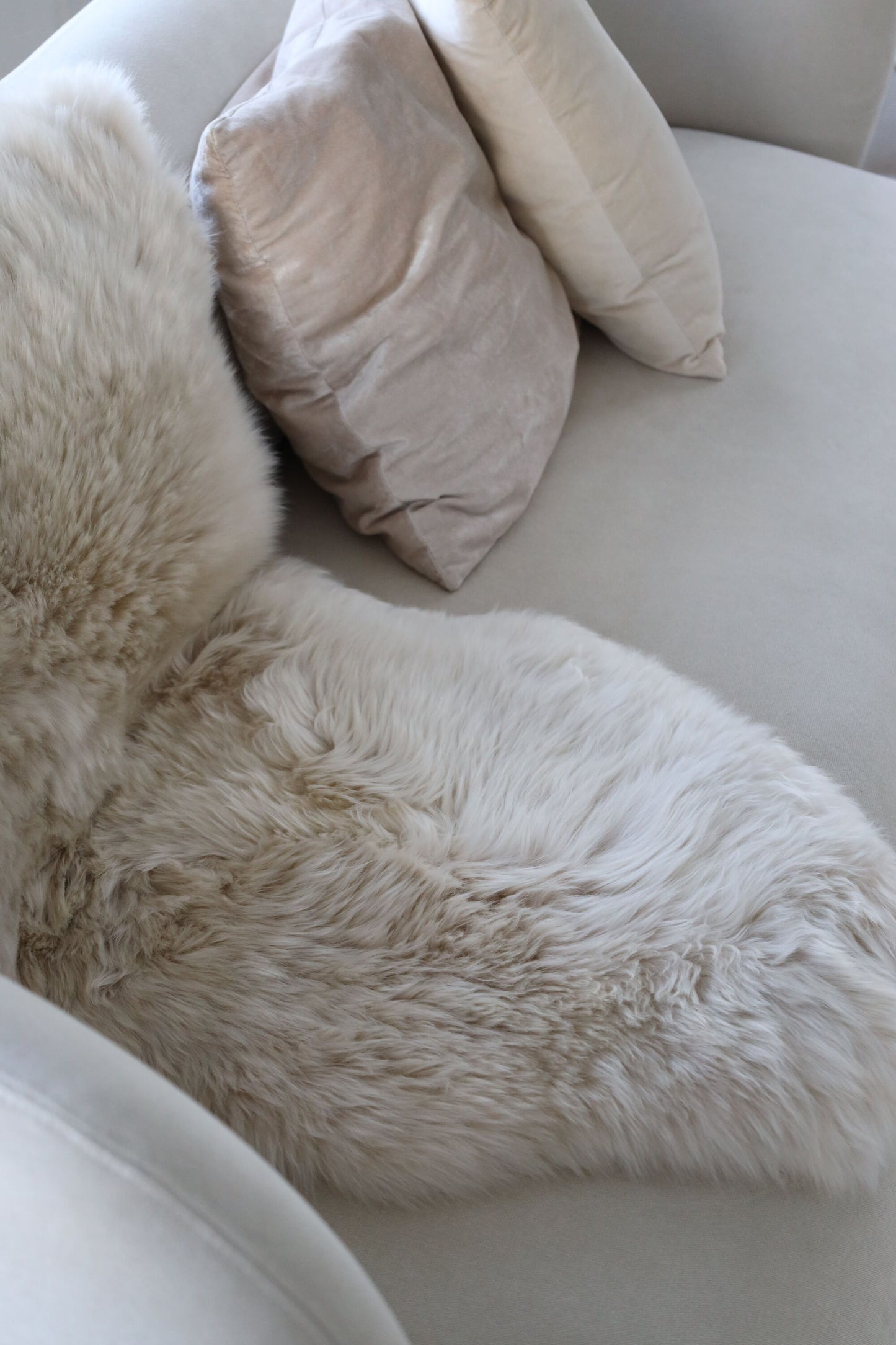 New Zealand Sheepskin Long Wool Rug/Throw Linen