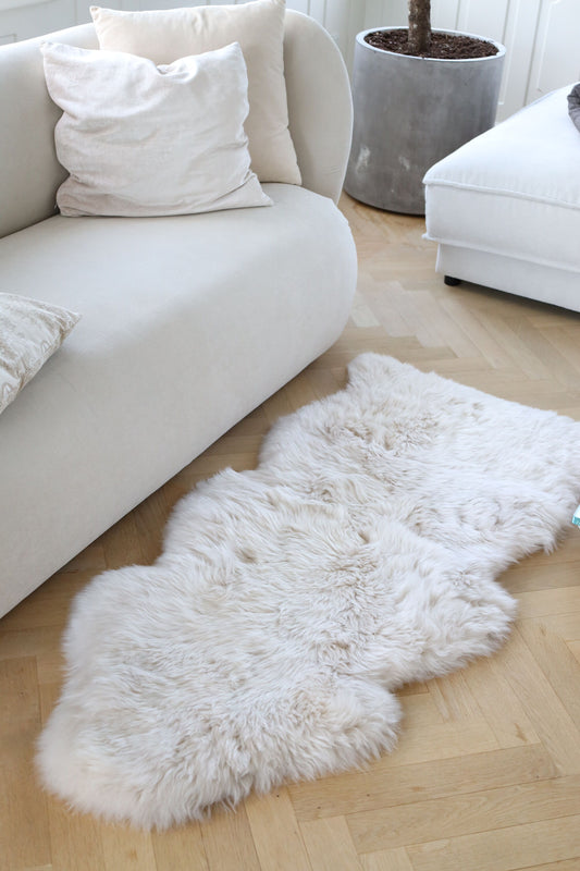 New Zealand Sheepskin Long Wool Rug/Throw Linen