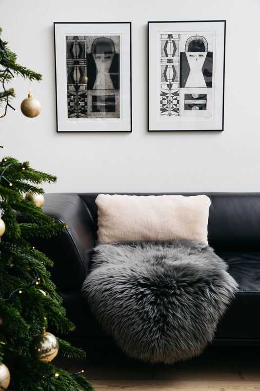 New Zealand Sheepskin Long Wool Rug/Throw Steel