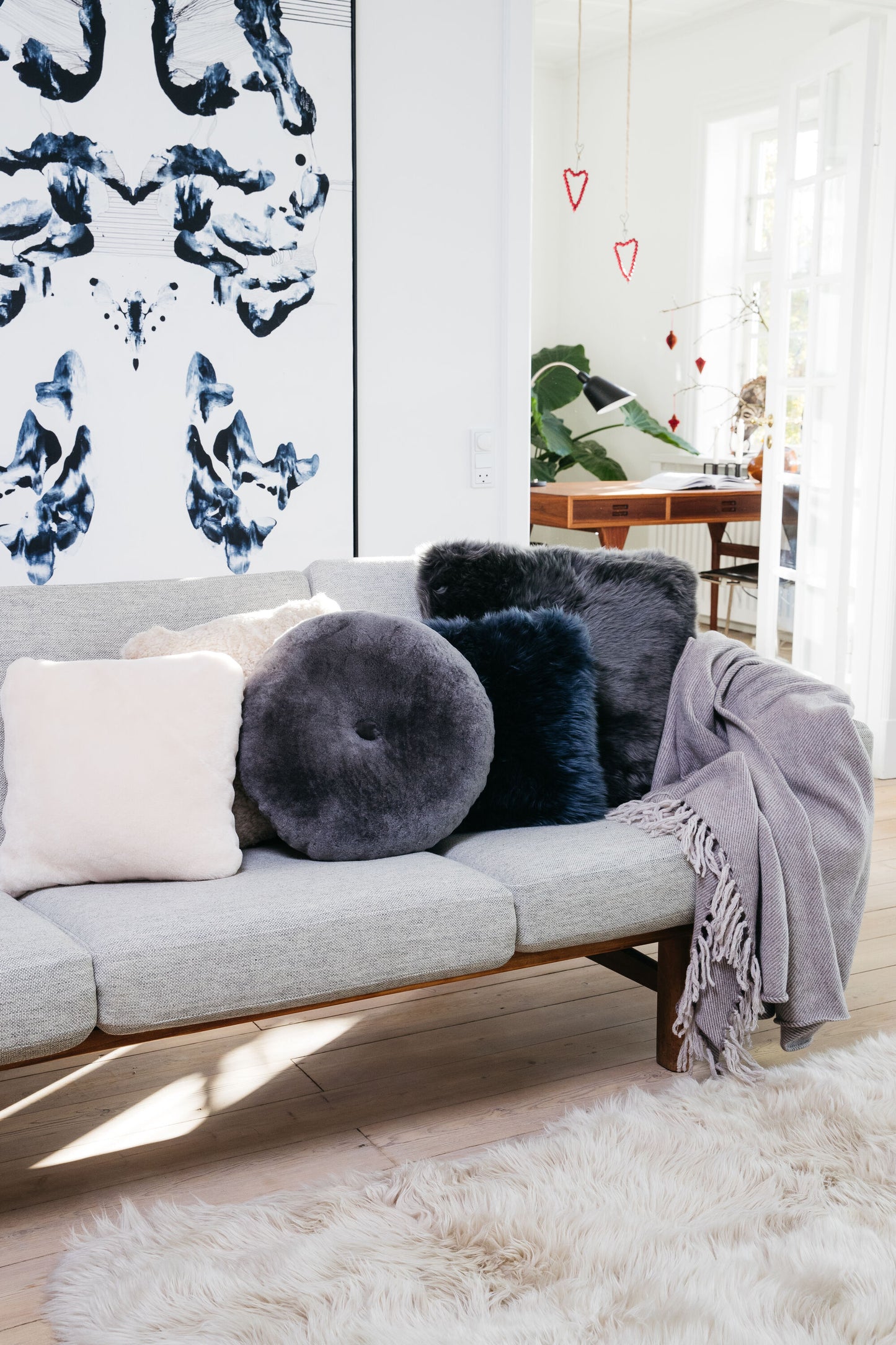 Sheepskin Cushion LW Single-Sided Square Steel Large