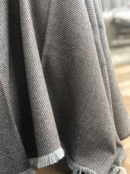 Sidsley Alpaca Wool Throw Dark Brown