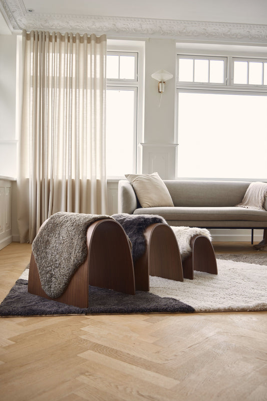 Sheep Stool Cover Long Wool Steel Medium