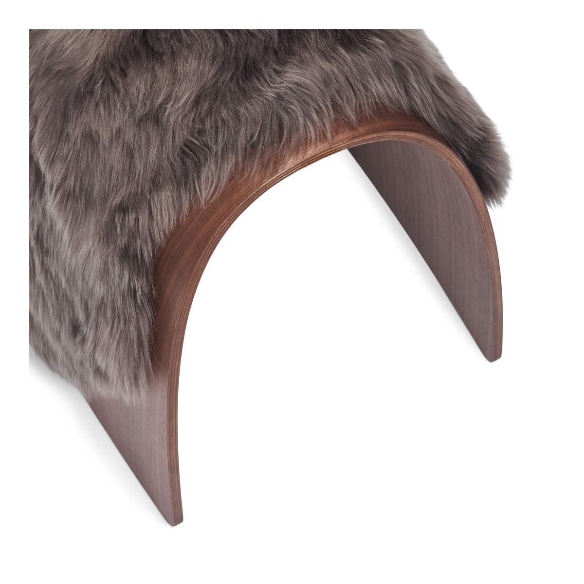Sheep Stool Cover Long Wool Walnut Medium