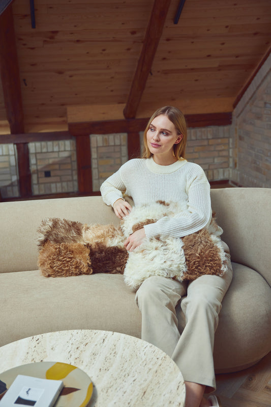 Tigrado Lamb Cushion Doublesided Brown/Beige Mix Medium