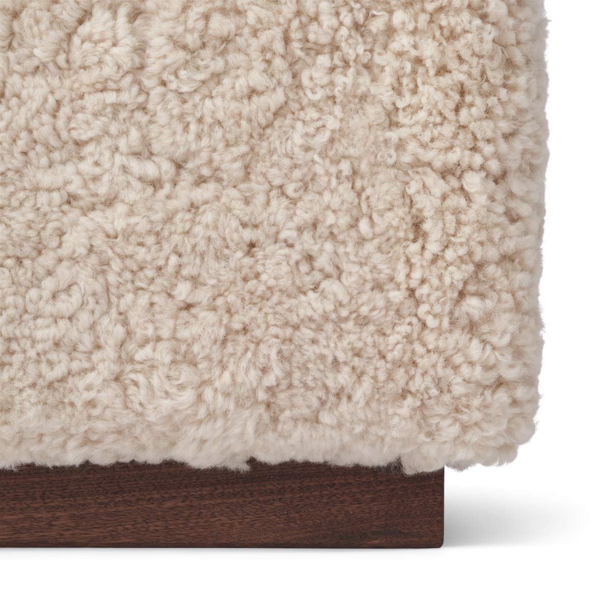 Benjamin Cube Stool/Pouf Pearl & Walnut
