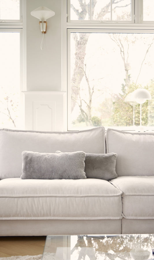 Moccasin Cushion Doublesided Silver Grey Medium