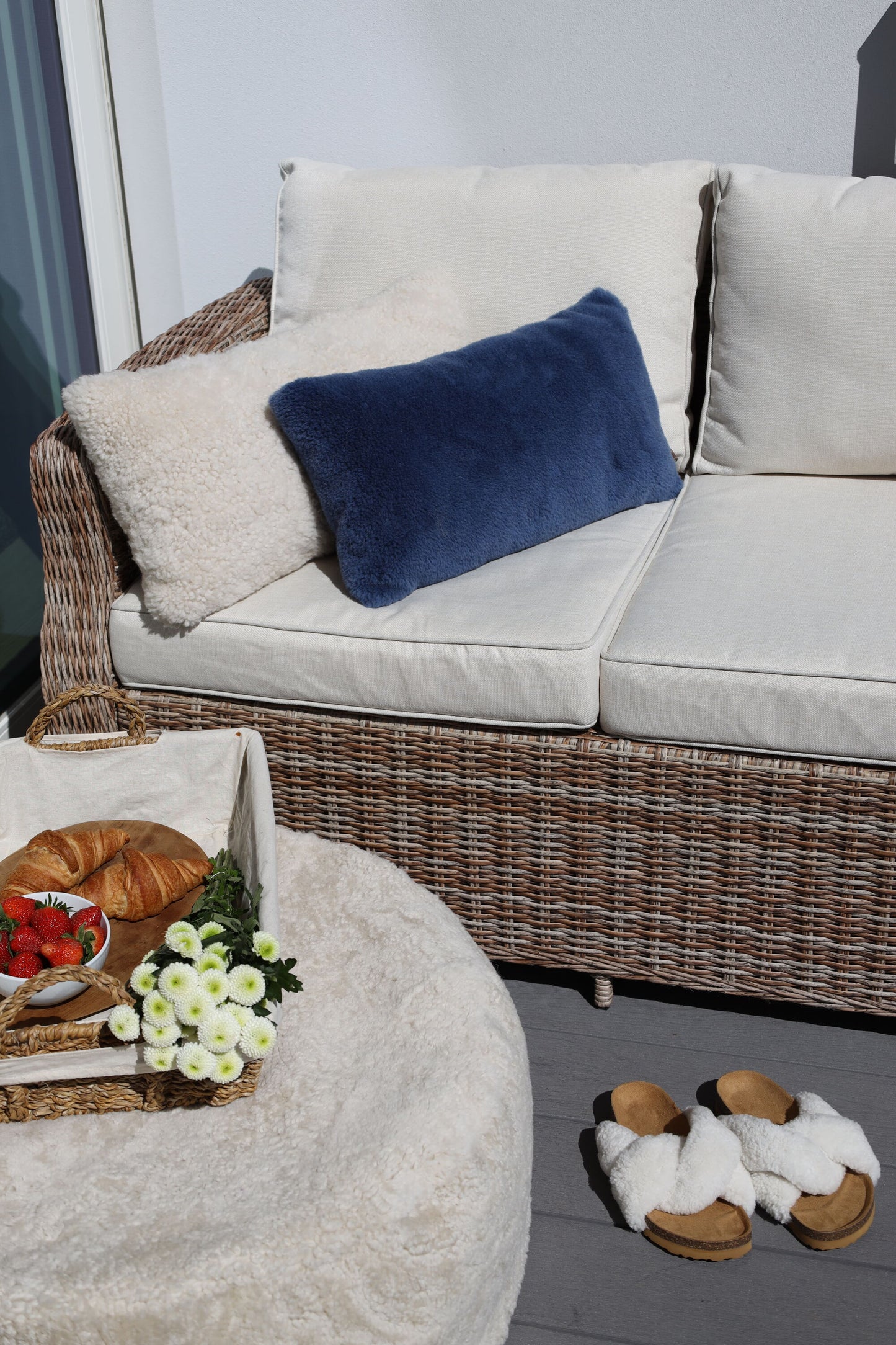 Sheepskin Cushion SW Doublesided Ivory Medium