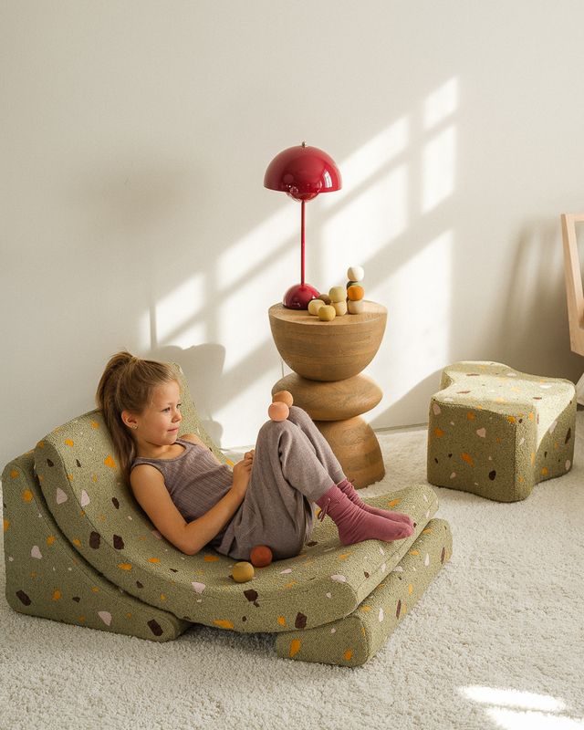 Wigiwama Terrazzo Cloud Pouffe - Green
