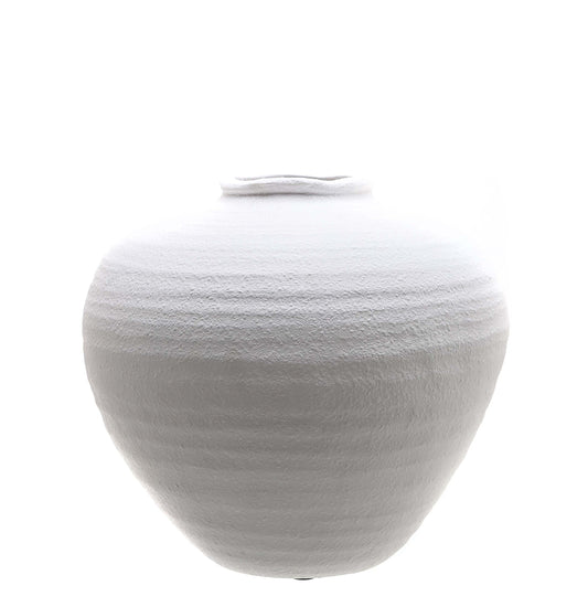 Aurelia Sculpted Ceramic Vase White Medium - - Hill Interiors -