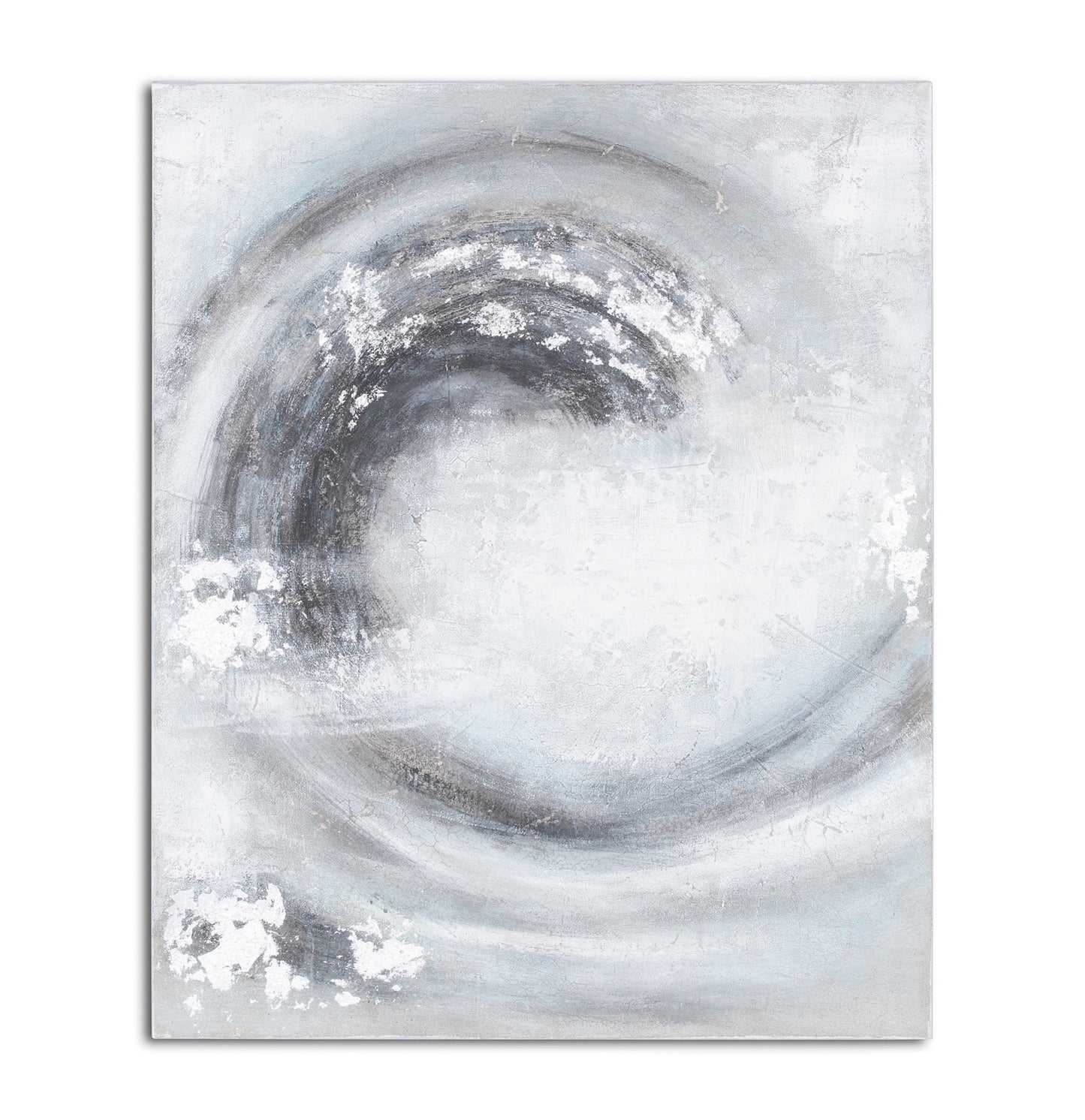Micah Silver And Grey Hand Painted Canvas