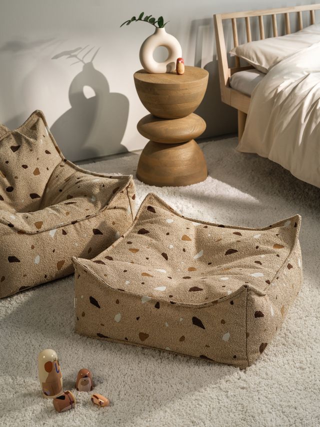 Wigiwama Terrazzo Square Ottoman - Brown