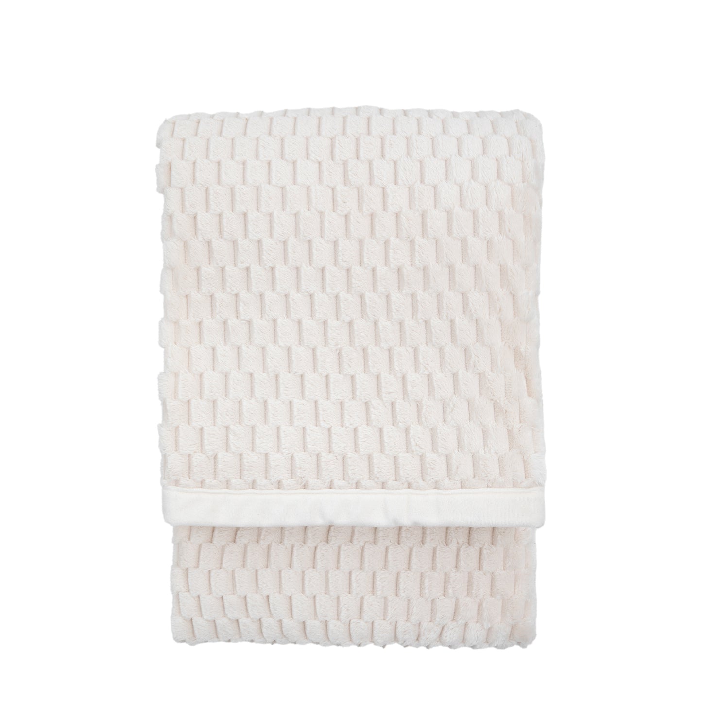 Jacquard Velvet Knitted Throw Natural