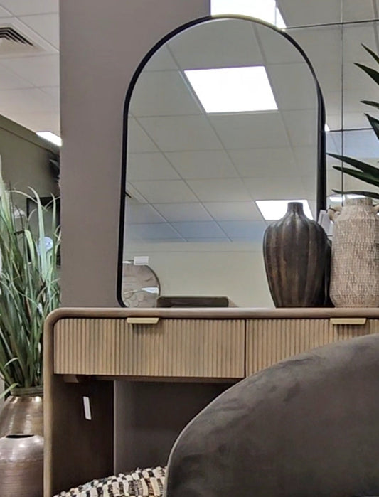 Copley Arch Mirror Black Medium - MIRRORS - Gallery Direct -